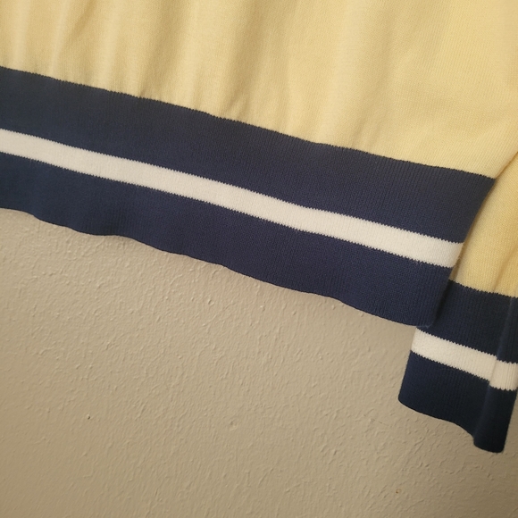 Lands' End Sweaters Lands End Yellow Cardigan Sweater With Navy